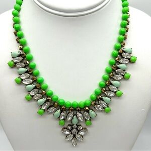 J. Crew Green Jeweled Beaded Necklace